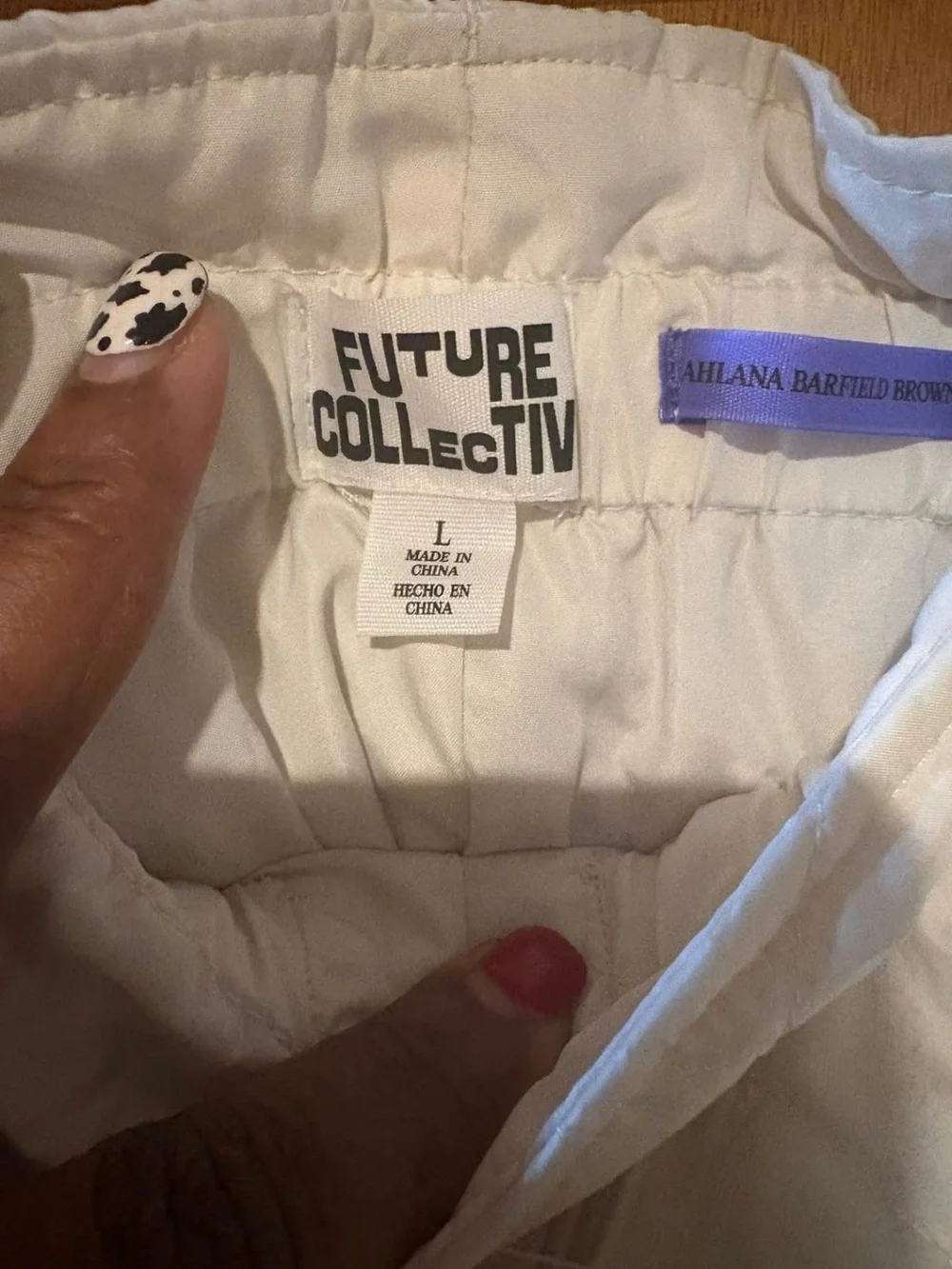 White Quilted Drawstring Jogger Pants